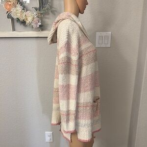 Splendid Pink and Cream Relaxed Fit Cardigan